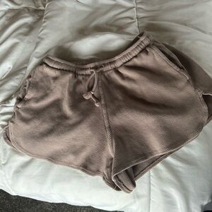 Brandy Melville purple waffle shorts